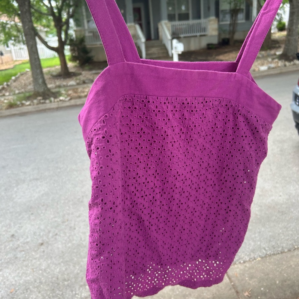 Women's Purple Eyelet Top
